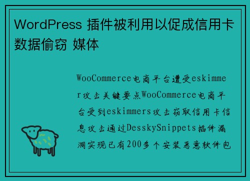 WordPress 插件被利用以促成信用卡数据偷窃 媒体